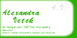 alexandra vetek business card